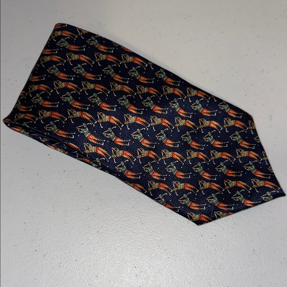 Giovanni 100% Silk Stylish Navy Blue Patterned‎ Men's Tie